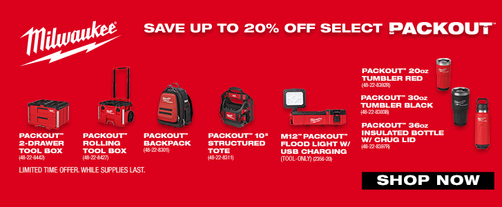 Milwaukee Packout Save Promotion - Up to 20%