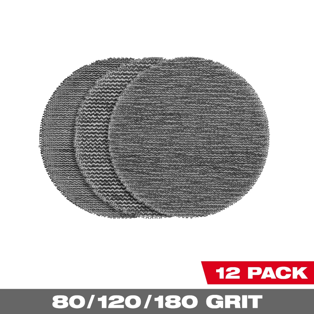 3” Assorted 80, 120, 180 Grit Mesh Sanding Discs with POWERGRID™ Tear Resistant Mesh – 12 pk + Pad Saver