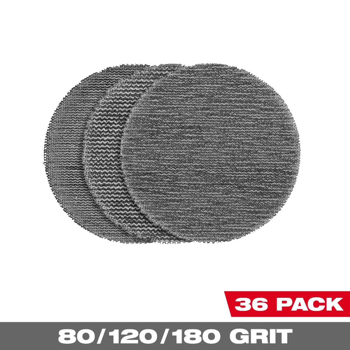 3” Assorted 80, 120, 180 Grit Mesh Sanding Discs with POWERGRID™ Tear Resistant Mesh – 36 pk + 3 Pad Savers