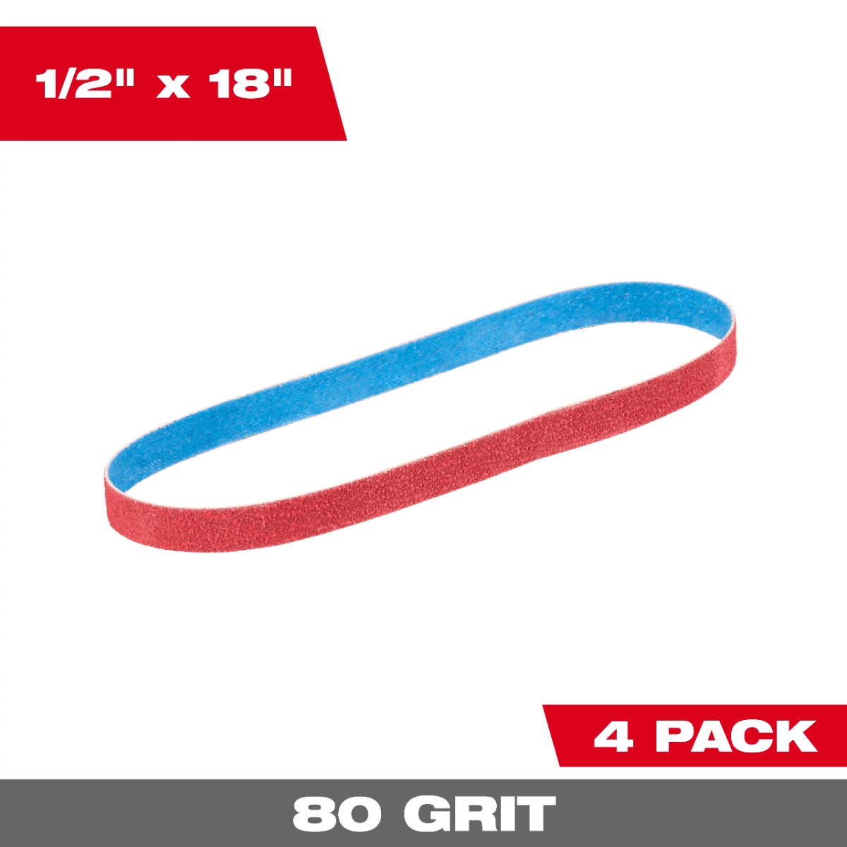 1/2” x 18” 80 Grit Bandfile Belts – 4 pack
