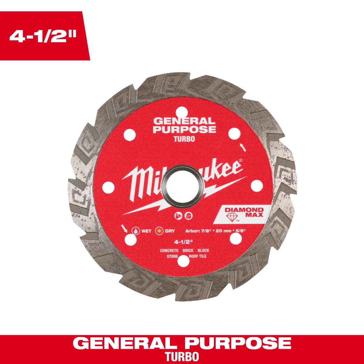 4-1/2" DIAMOND MAX™ Turbo, General Purpose Diamond Blade