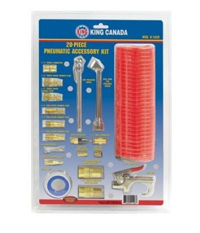 20 Pc Pneumatic Accessory Kit