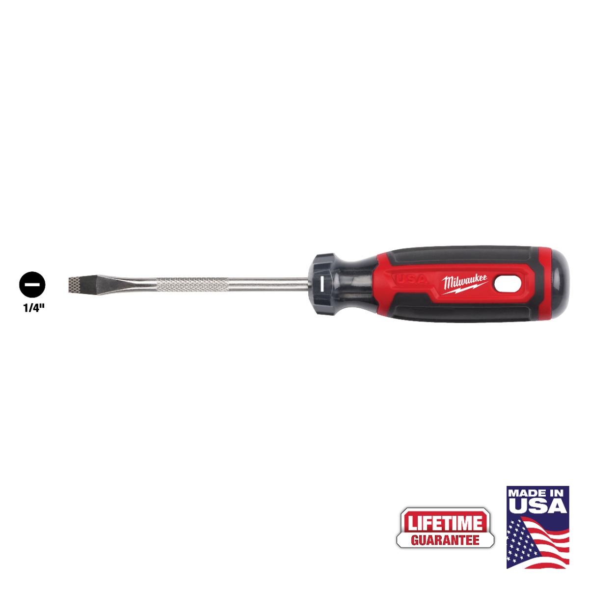 1/4" Slotted 4" Cushion Grip Screwdriver (USA)