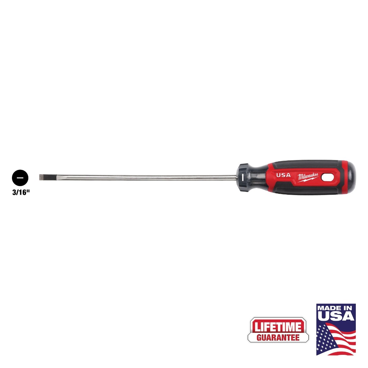 3/16" Cabinet 6" Cushion Grip Screwdriver (USA)